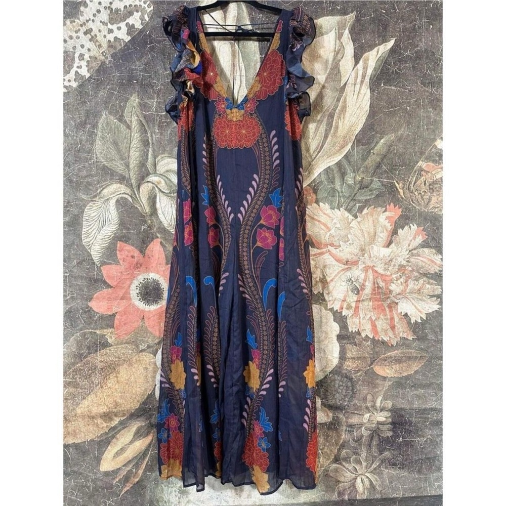 Free People Bohemian Floral Magical Jumpsuit in Dark Blue - Picture 3 of 3